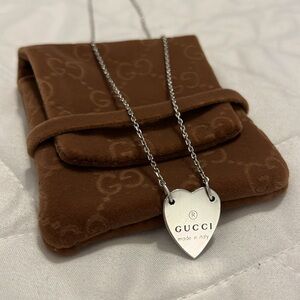 Authentic Gucci Silver Heart Necklace